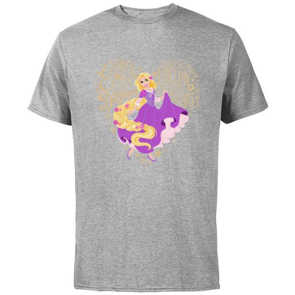 Disney Princess Rapunzel Follow Your Heart - Short Sleeve Cotton T-Shirt for Adults - Customized-Athletic Heather