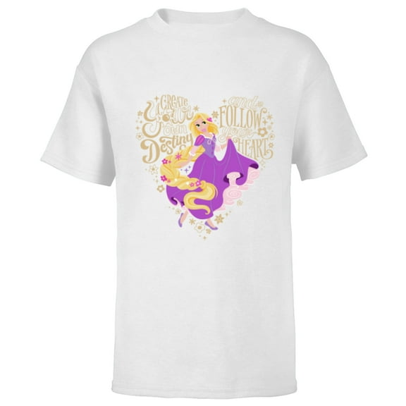 Disney Princess Rapunzel Follow Your Heart - Short Sleeve T-Shirt for Kids - Customized-White