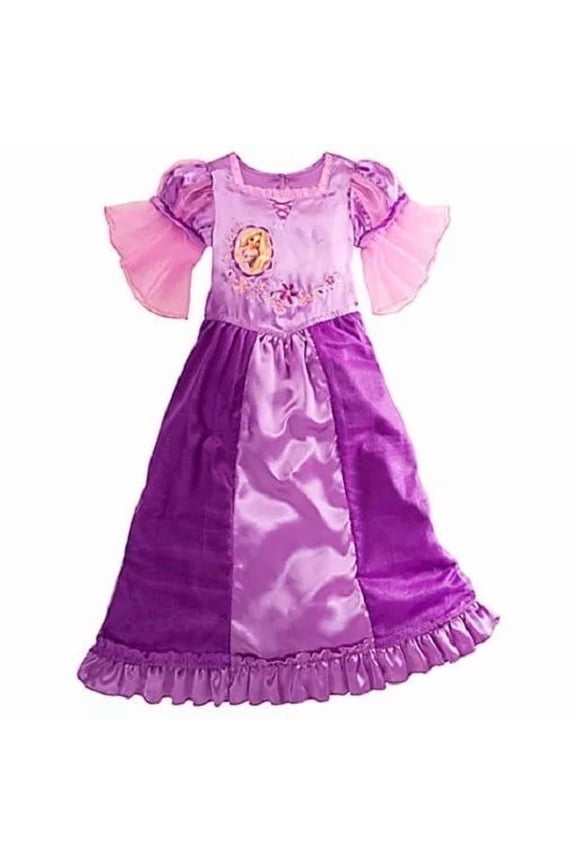 Princess Rapunzel Girl's Deluxe Costume Satinet, Tulle Nightgown Size 7/8