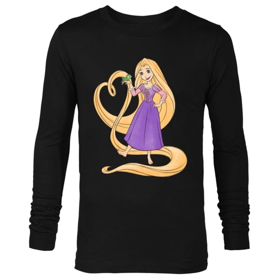 Disney Princess Rapunzel Heart and Pascal - Long Sleeve T-Shirt for Men - Customized-Black