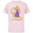 thumbnail image 1 of Disney Princess Rapunzel Heart and Pascal - Short Sleeve Cotton T-Shirt for Adults - Customized-Soft Pink, 1 of 5