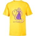 thumbnail image 1 of Disney Princess Rapunzel Heart and Pascal - Short Sleeve T-Shirt for Kids - Customized-Yellow, 1 of 5