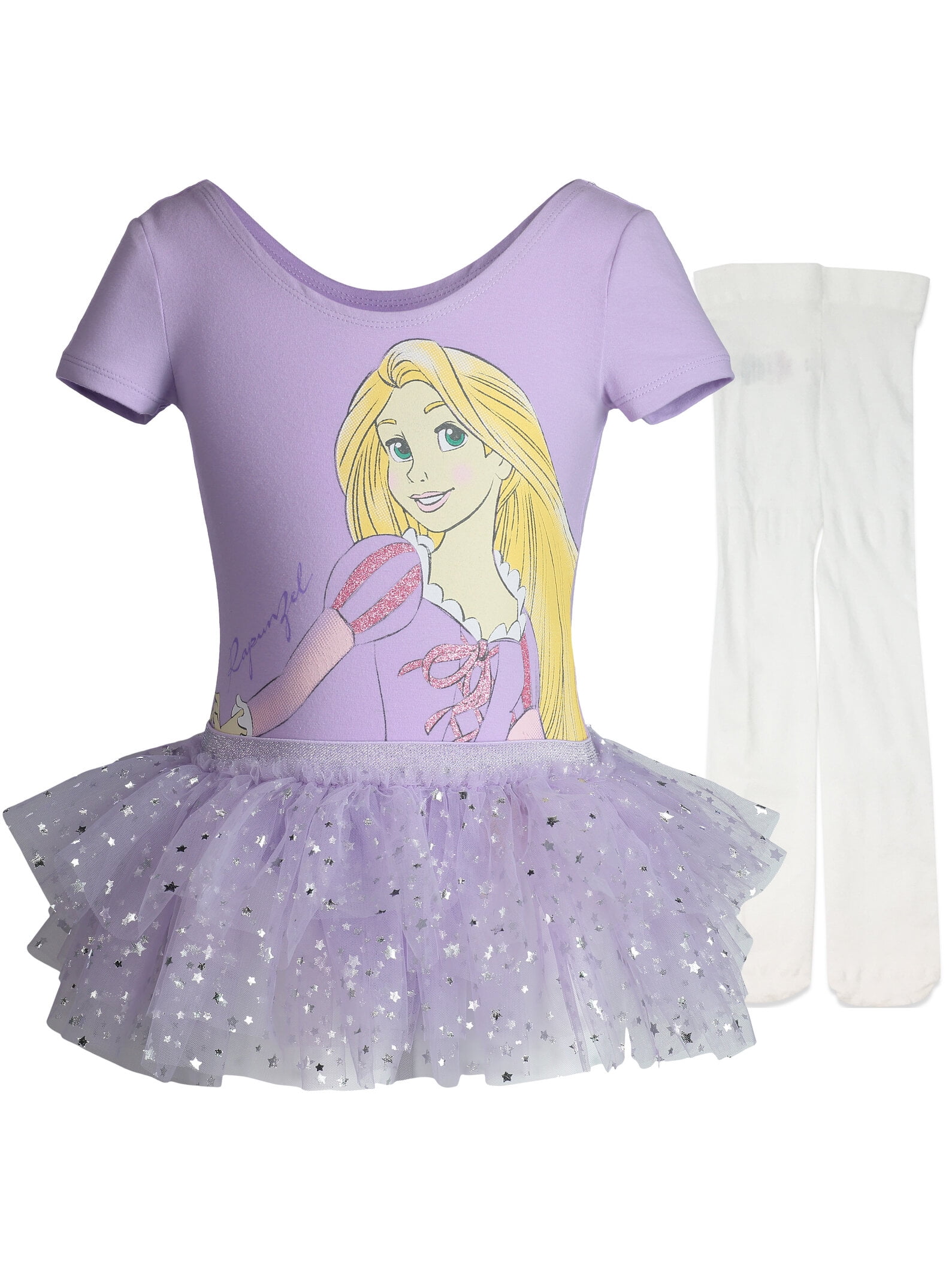 Disney Princess Rapunzel Little Girls Leotard Tutu and Tights 3 Piece