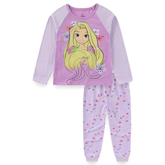 Disney Princess Rapunzel Long Sleeve Shirt and French Terry Pants (Girls), 2 Piece Set, Sizes 2T-6X