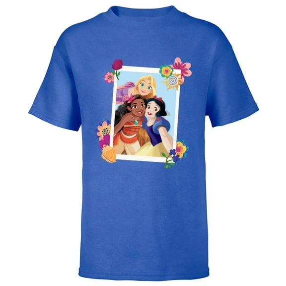 Disney Princess Rapunzel Moana Snow White Polaroid - Short Sleeve T-Shirt for Kids - Customized-Royal