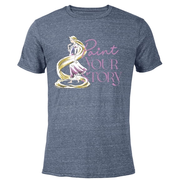 Disney Princess Rapunzel Paint Your Story - Short Sleeve Blended T-Shirt for Adults - Customized-Navy Heather
