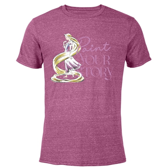 Disney Princess Rapunzel Paint Your Story - Short Sleeve Blended T-Shirt for Adults - Customized-Purple