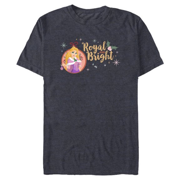 Disney Princess Rapunzel Royal and Bright Holiday Standard - Short Sleeve Blended T-Shirt for Adults – Customized-Navy Heather