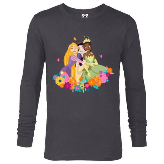 Disney Princess Rapunzel Snow White Tiana Spring Easter Eggs - Long Sleeve T-Shirt for Men - Customized-Charcoal Heather
