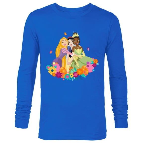 Disney Princess Rapunzel Snow White Tiana Spring Easter Eggs - Long Sleeve T-Shirt for Men - Customized-Navy