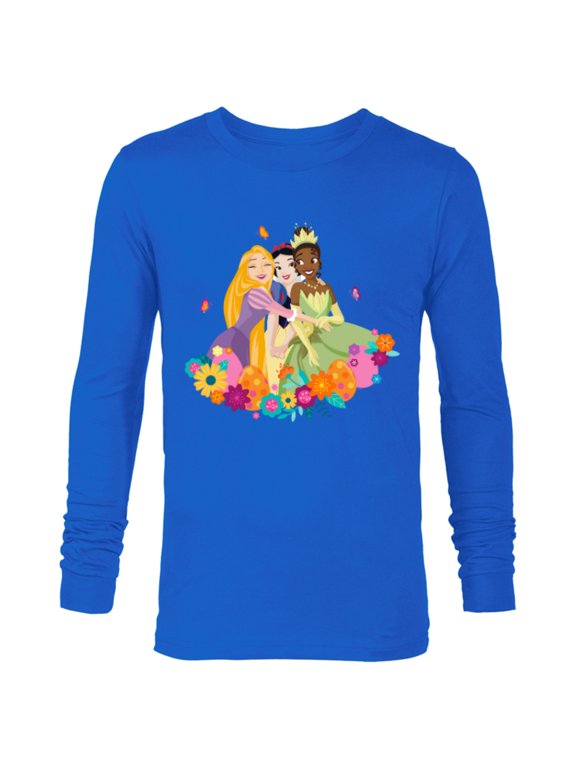 Princess Rapunzel Snow White Tiana Spring Easter Eggs - Long Sleeve T-Shirt for Men - Customized-Navy