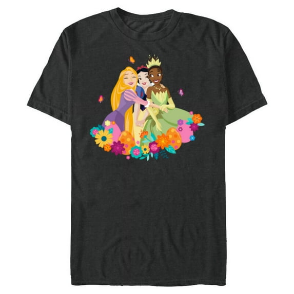Disney Princess Rapunzel Snow White Tiana Spring Easter Eggs - Short Sleeve Blended T-Shirt for Adults - Customized-Dark Heather