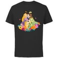 thumbnail image 1 of Disney Princess Rapunzel Snow White Tiana Spring Easter Eggs - Short Sleeve Cotton T-Shirt for Adults - Customized-Black, 1 of 5