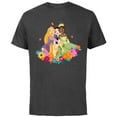 thumbnail image 1 of Disney Princess Rapunzel Snow White Tiana Spring Easter Eggs - Short Sleeve Cotton T-Shirt for Adults - Customized-Charcoal, 1 of 5