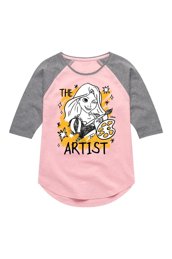 Princess - Rapunzel The Artist - Toddler & Youth Girls Raglan Graphic T-Shirt