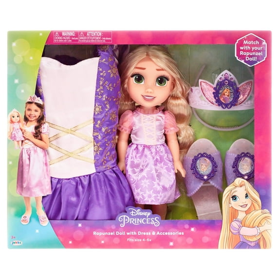 Disney Princess Rapunzel Toddler Doll with Child Size Dress and Accessories