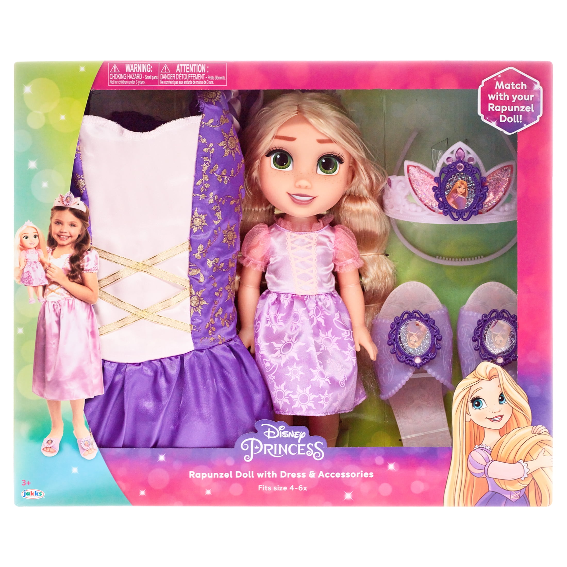 Disney Princess Rapunzel Toddler Doll with Child Size Dress and Accessories 