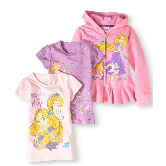 Disney Princess Rapunzel Toddler Girl Hoodie & T-Shirts, 3pc Set 2T