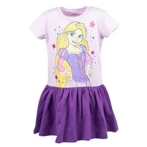 Disney Princess Rapunzel Toddler Girls French Terry Dress Toddler to Big Kid