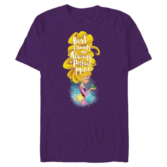 Disney Princess Rapunzel and Pascal Perfect Match - Short Sleeve Blended T-Shirt for Adults - Customized-Purple