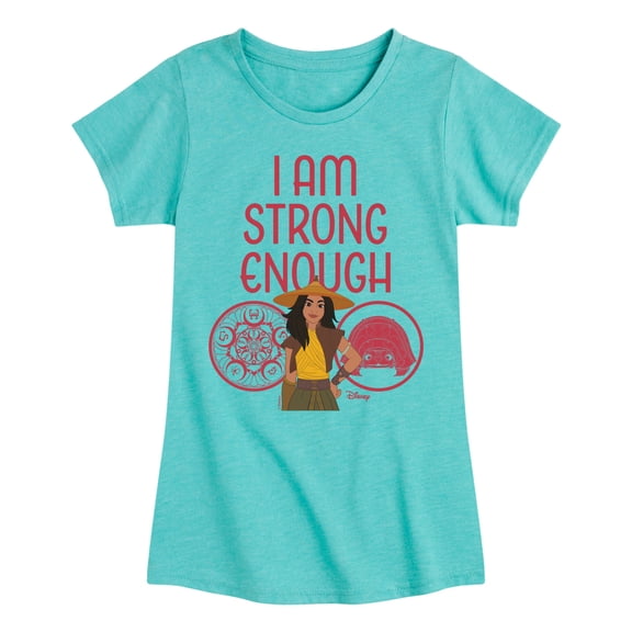 Disney Princess - Raya I Am Strong Enough - Girls Fitted Short Sleeve T-Shirt