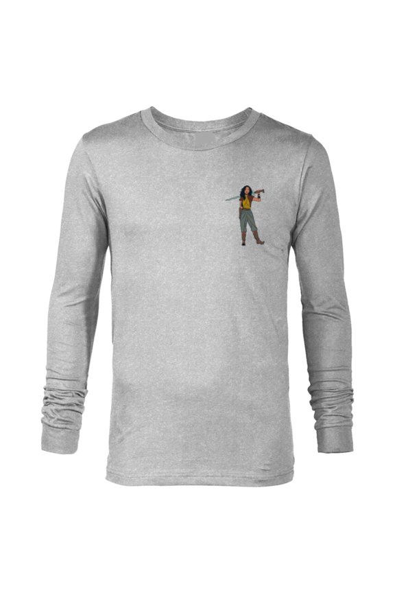 Princess Raya Small Pose - Long Sleeve T-Shirt for Men - Customized-Athletic Heather