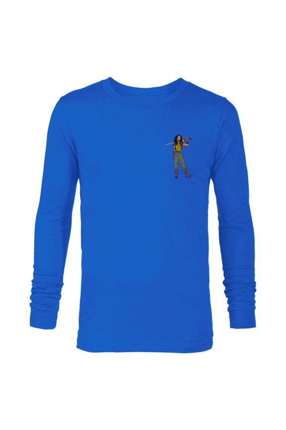 Princess Raya Small Pose - Long Sleeve T-Shirt for Men - Customized-Navy