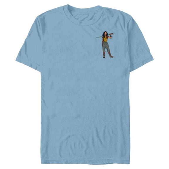 Disney Princess Raya Small Pose - Short Sleeve Blended T-Shirt for Adults - Customized-Ocean Blue