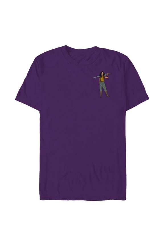 Princess Raya Small Pose - Short Sleeve Blended T-Shirt for Adults - Customized-Purple