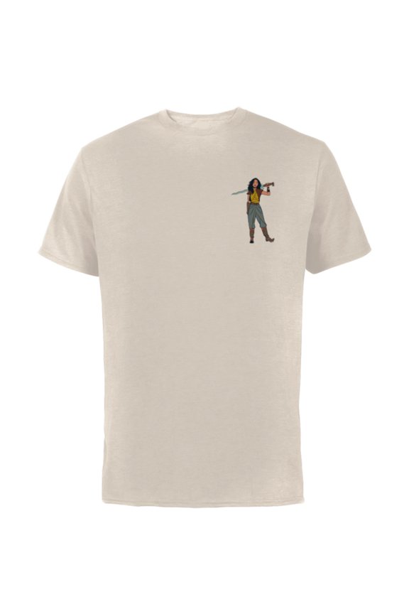 Princess Raya Small Pose - Short Sleeve Cotton T-Shirt for Adults - Customized-Natural