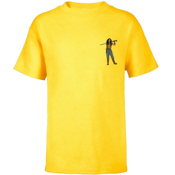 Disney Princess Raya Small Pose - Short Sleeve T-Shirt for Kids - Customized-Yellow