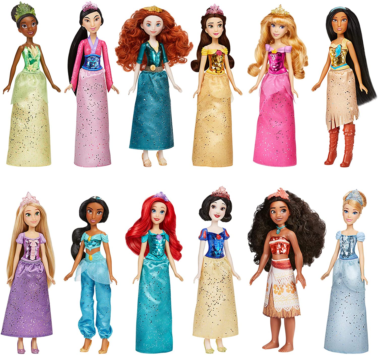 Disney Princess Royal Collection 12 Sparkling Shimmer Fashion Dolls 