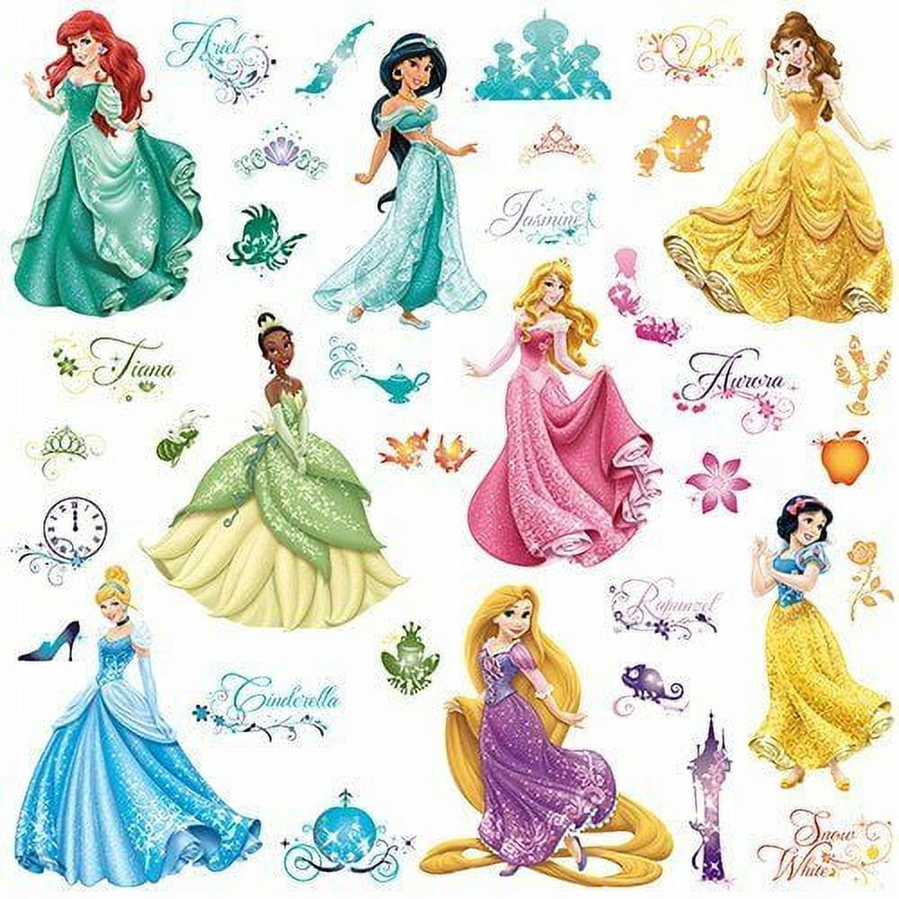 Disney Princess Glitter Wall Decals for Kids' Nursery