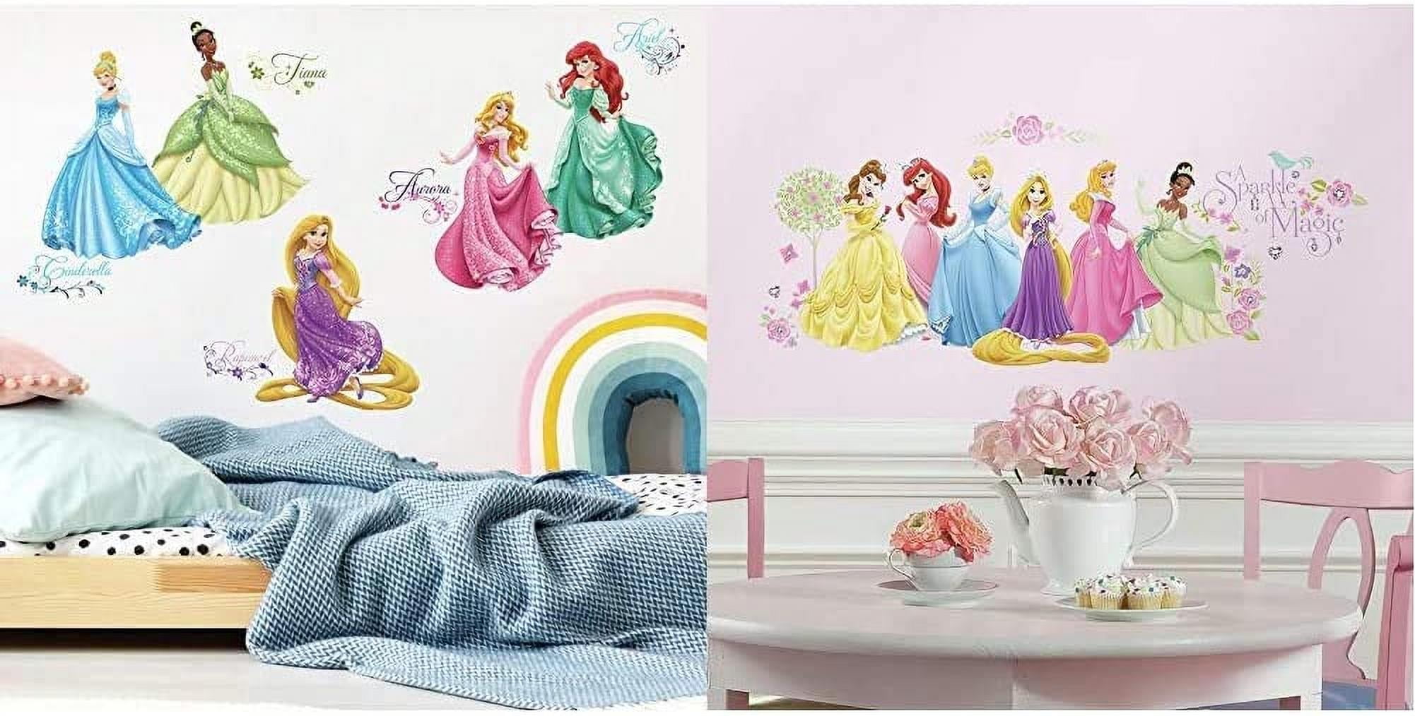 Disney Princess Royal Debut \u0026 Disney Princess Glow Peel and Stick Wall  Decals Combo Set, image size:2002x1014