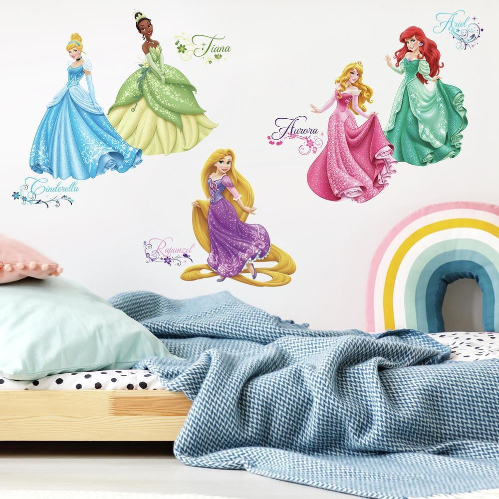 Disney Princess Glitter Wall Decals for Kids' Nursery