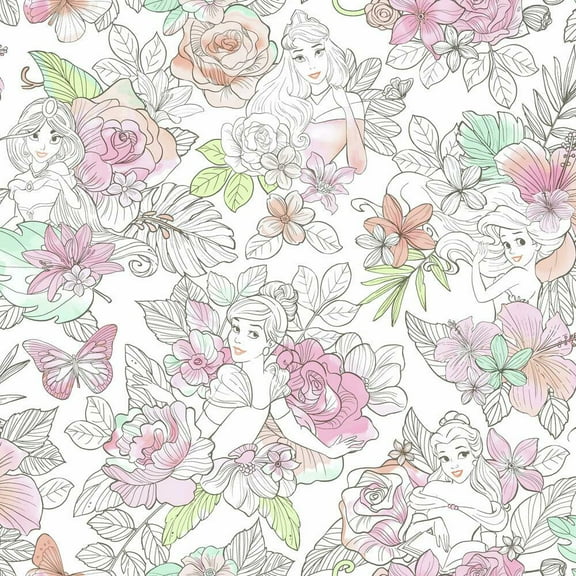 Disney Princess Royal Floral Peel and Stick Wallpaper