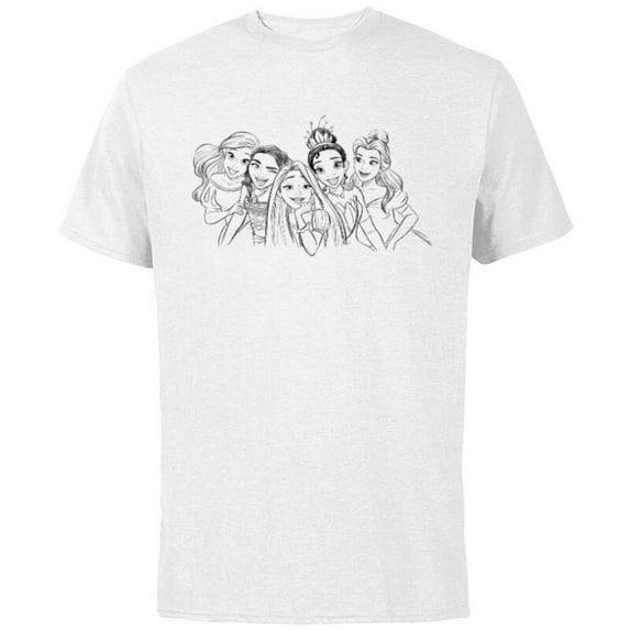 Disney Princess Royal Pals Coloring Book - Short Sleeve Cotton T-Shirt for Adults - Customized-White