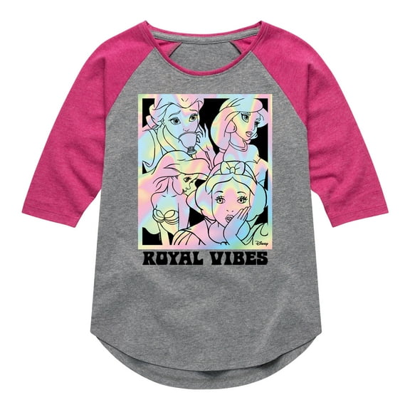 Disney Princess - Royal Vibes - Toddler & Youth Girls Raglan Graphic T-Shirt
