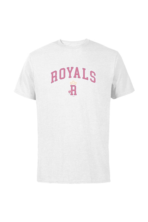 Princess Royals “R” Collegiate Sports Team- Short Sleeve Cotton T-Shirt for Adults - Customized-White