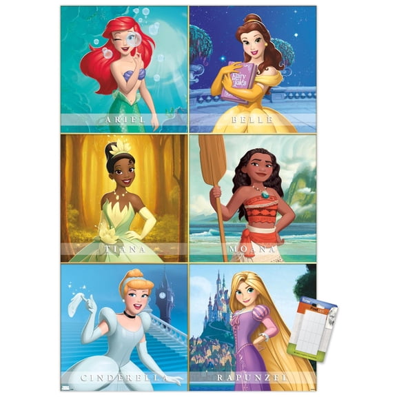 Disney Princess - Scenic Grid Wall Poster, 22.375" x 34"