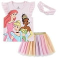 thumbnail image 1 of Disney Princess Short Sleeve Shirt and Tulle Tutu Skirt with Headband (Girls), 3 Piece Set, Sizes 2T-10, 1 of 6