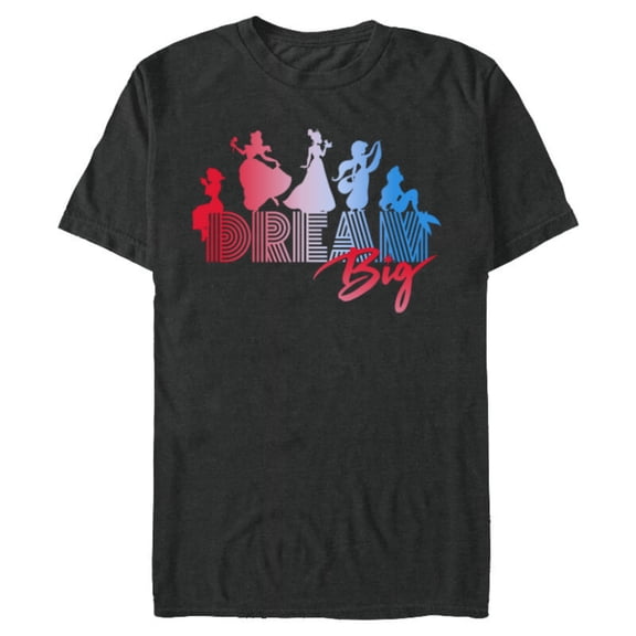 Disney Princess Silhouettes Dream Big - Short Sleeve Blended T-Shirt for Adults - Customized-Dark Heather