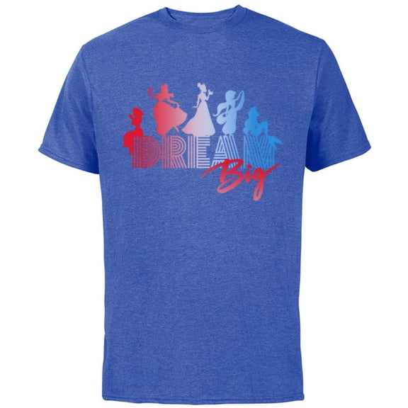 Disney Princess Silhouettes Dream Big - Short Sleeve Cotton T-Shirt for Adults - Customized-Royal Heather