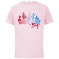 thumbnail image 1 of Disney Princess Silhouettes Dream Big - Short Sleeve Cotton T-Shirt for Adults - Customized-Soft Pink, 1 of 5