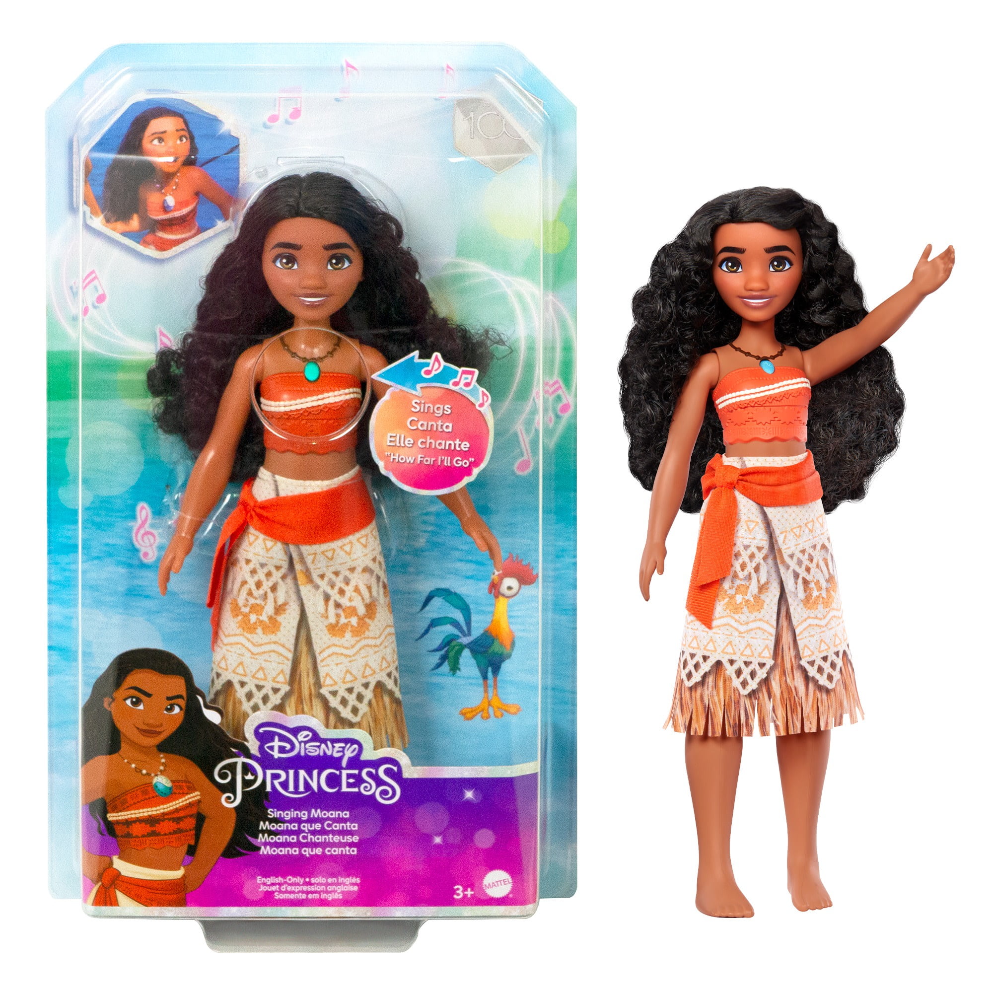 Disney Princess Singing Moana Fashion Doll in Signature Outfit Sings How Far I ll Go