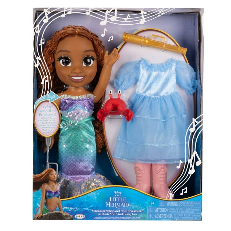 jakks pacific disney princess doll & dress Disney Princess Singing and Styling Doll with Accessories - Ariel