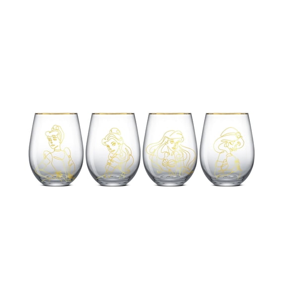 Disney Princess Sketch Stemless Drinking Glasses