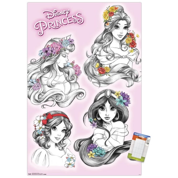 Disney Princess - Sketch Wall Poster, 22.375" x 34"