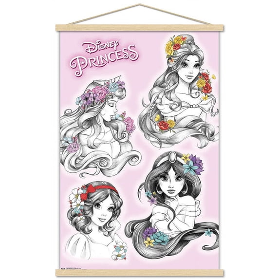 Disney Princess - Sketch Wall Poster with Magnetic Frame, 22.375" x 34"