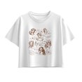thumbnail image 1 of Disney - Princess Sketchy Grid Short Sleeve Boxy Graphic T-Shirt, 1 of 4
